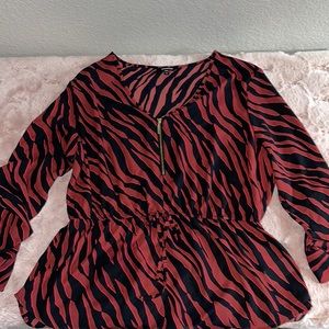 Express New Women’s Long Sleeve Dressy Stripped Blouse Top Shirt Size Large